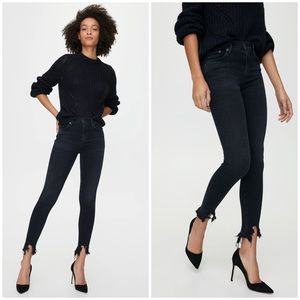 AGOLDE Sophie High Waist Distressed Skinny Jean Black
